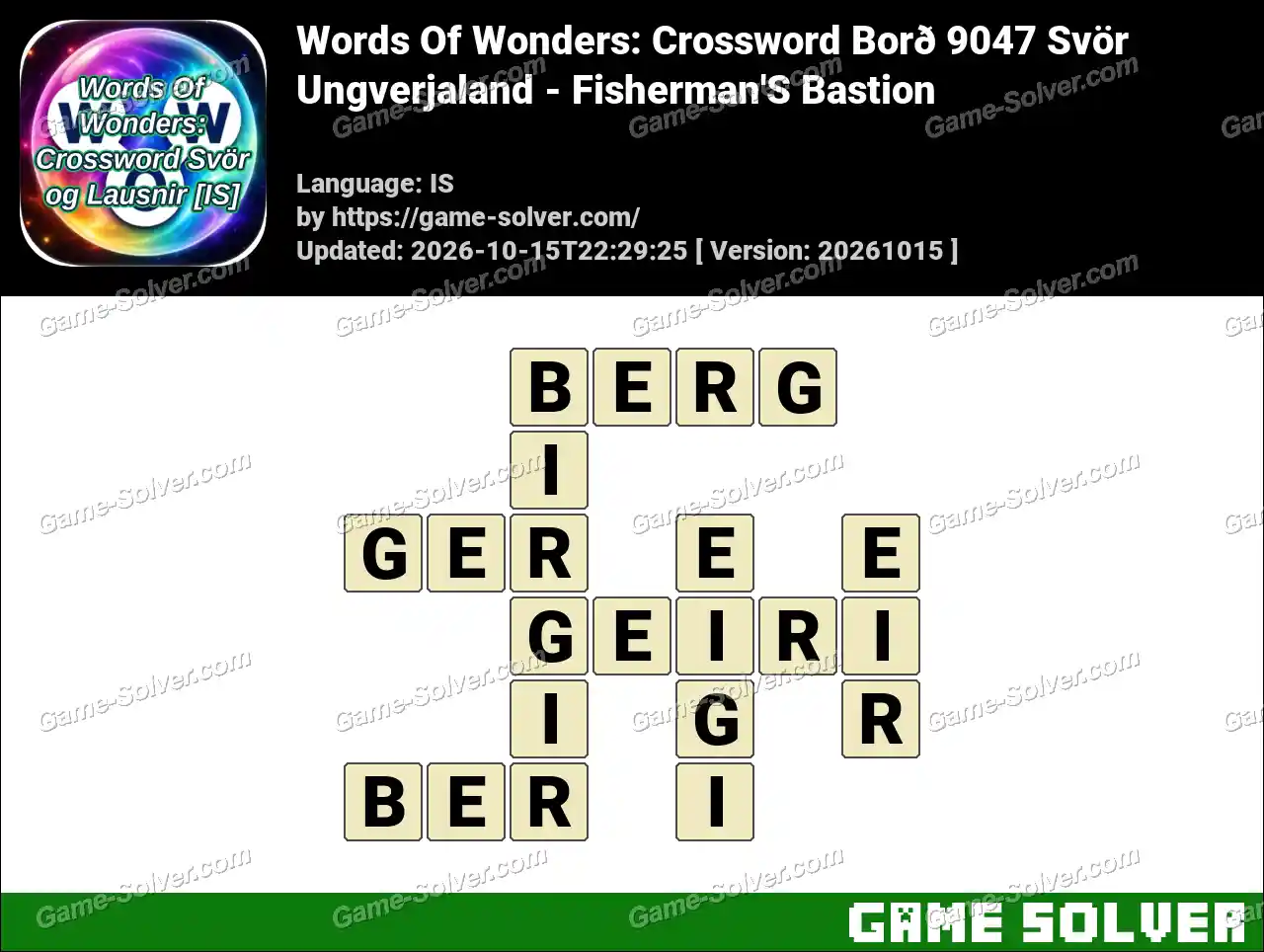 Words Of Wonders: Crossword Borð 9047 Svör – Ungverjaland – Fisherman’S Bastion